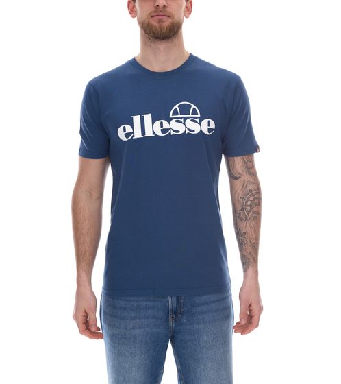 ellesse Fuenti T-Shirt Men's Cotton Shirt with Logo Print Sports Shirt SHP16469 Blue