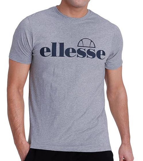 ellesse Fuenti T-Shirt Herren Baumwoll-Shirt mit Logo-Print Sport-Shirt SHP16469 Grau