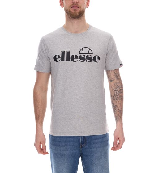 ellesse Fuenti T-Shirt Herren Baumwoll-Shirt mit Logo-Print Sport-Shirt SHP16469 Grau