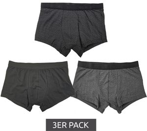 3er Pack UOMO Herren Baumwoll-Boxershorts Retro-Boxershorts Oeko-Tex zertifiziert - Standard 100 Unterwäsche 7951936 Schwarz/Grau