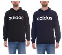 adidas Essentials French Terry Linear Logo Hoodie pull durable pour hommes avec poche kangourou GK9066 bleu ou noir