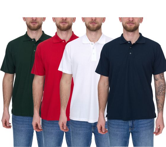 SANTINO Cws Herren schlichtes Polo-Shirt mit Baumwollanteil Kurzarm-Shirt Grün, Weiß, Blau oder Rot