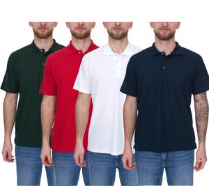 SANTINO Cws Herren schlichtes Polo-Shirt mit Baumwollanteil Kurzarm-Shirt Grün, Weiß, Blau oder Rot