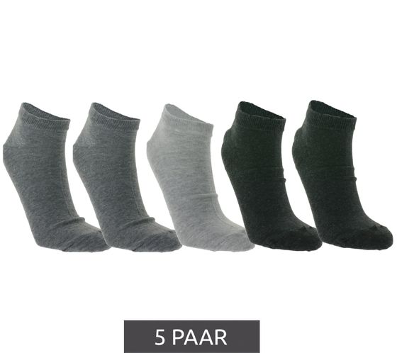 5 Paar CINQUE Herren Sneaker-Socken schlichte Baumwoll-Socken Oeko-Tex zertifiziert - Standard 100 Sport-Socken Grau