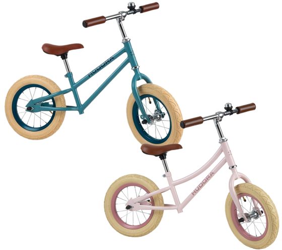 HUDORA Kinder Laufrad Retro Girl/Boy Retro-Laufrad für Mädchen und Jungen ab 3 Jahre Fahrrad doppelt höhenverstellbar Vintage-Look 10428/10430 Rosa oder Grün