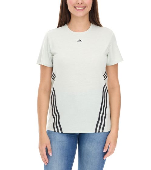 adidas Damen nachhaltiges Sport-Shirt Rundhals-Shirt Fitness-Shirt Sport-Oberteil Kurzarm-Shirt HK6976 Grün/Schwarz