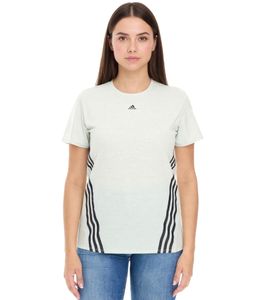 adidas Chemise de sport durable pour femme, chemise à col rond, chemise de fitness, haut de sport, chemise à manches courtes HK6976 vert/noir