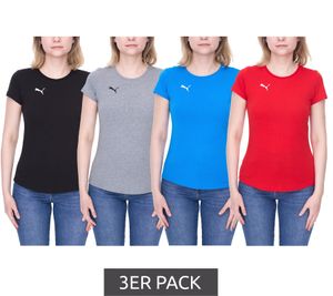 Pack of 3 PUMA TeamGoal23 women's T-shirt, sports shirt, cotton shirt with logo patch, fitness shirt 657085, gray, red, blue or black Pack of 3 PUMA TeamGoal23 women's T-shirt, sports shirt, cotton shirt with logo patch, fitness shirt 657085, gray, red, blue or black