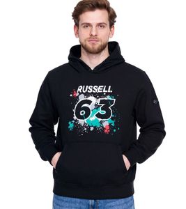 Mercedes-Benz AMG Petronas George Russell #63 Sweat à capuche en coton biologique pour homme 701220835 001 Noir
