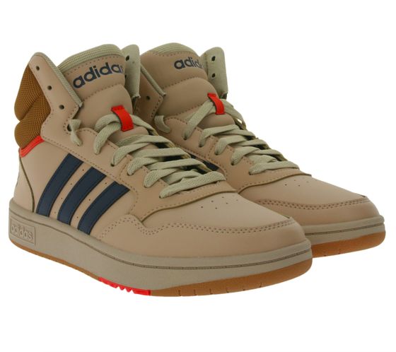 adidas Hoops 3.0 men's mid-sneaker basketball shoes in vintage style lace-up shoes GX9608 beige/brown