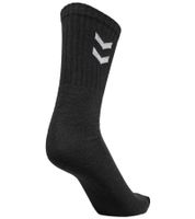 3 pares de calcetines deportivos básicos hummel, medias de algodón, calcetines de uso diario con letras de la marca 205603 o ángulo de contraste 022030 en blanco o negro