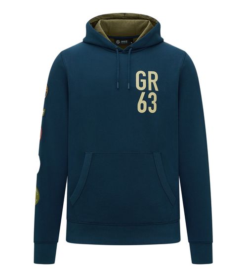 Mercedes-Benz AMG Petronas George Russell Herren Hoodie Baumwoll-Pullover Kapuzen-Pullover Sweater 701223492 001 Dunkelblau