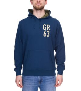 Mercedes-Benz AMG Petronas George Russell Pull à capuche en coton pour homme 701223492 001 Bleu foncé