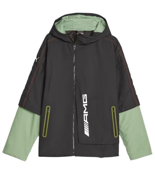 PUMA Mercedes-AMG Petronas F1 men's jacket Formula 1 water-repellent outdoor jacket 621187 01 black/green