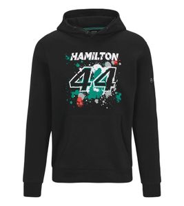 Mercedes-Benz AMG Petronas Lewis Hamilton Herren Hoodie Baumwoll-Pullover Kapuzen-Pullover Sweater 701218882 001 Schwarz