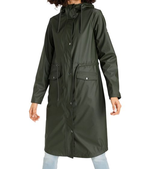 ALPENBLITZ Hujan manteau de pluie pour femme avec capuche réglable et coupe-vent réglable à la taille pour l'extérieur 21297146 vert