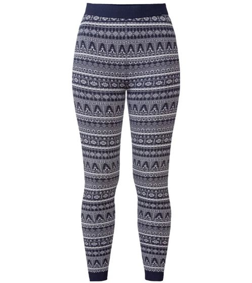 esmara Damen Leggings mit winterlichem Allover-Print Sweat-Hose Oeko-Tex 100 zertifiziert Homewear 390657_2201 Dunkelblau/Weiß