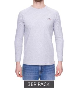 Lot de 3 chemises de pyjama homme TRUE style pull en coton chemise de nuit Certifié Oeko-Tex - Pull col rond Standard 100 7753437 gris clair