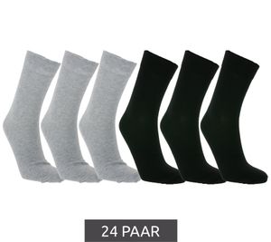 24 Paar TRUE style nachhaltige Baumwoll-Socken mit Komfortbund Oeko-Tex zertifiziert - Standard 100 Business-Socken lange Strümpfe 9078780 Schwarz/Grau