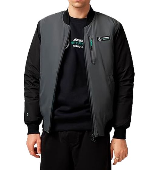 Mercedes-Benz MAPF1 men's F1 Petronas AMG bomber jacket with warm THERMORE insulation layer, autumn jacket, transitional jacket 701222288 001 gray/black