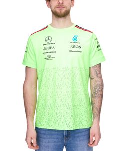 T-shirt homme Mercedes-Benz AMG Petronas F1 avec logos des sponsors chemise à manches courtes 701223440 001 vert fluo