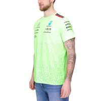 T-shirt homme Mercedes-Benz AMG Petronas F1 avec logos des sponsors chemise à manches courtes 701223440 001 vert fluo