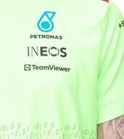 T-shirt homme Mercedes-Benz AMG Petronas F1 avec logos des sponsors chemise à manches courtes 701223440 001 vert fluo
