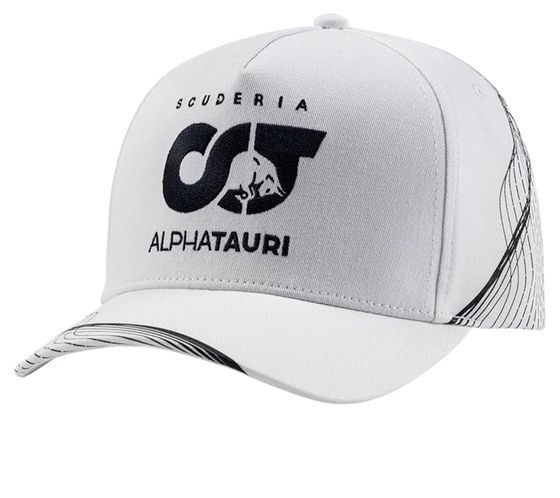 ALPHATAURI Formel 1 F1 Baseball-Cap Team Logo Cap Fan-Cap Baumwoll-Cap Kopfbedeckung SAT23038 Weiß/Schwarz