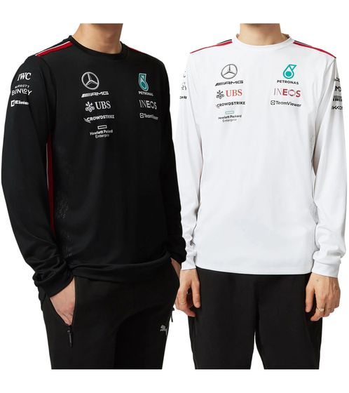 Mercedes-Benz AMG Petronas F1 MAPF1 Driver men's long-sleeved pullover with sponsor prints, long-sleeved pullover, motorsport sweatshirt 701223423 in black or white