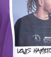 Chemise en coton pour homme Mercedes-Benz AMG Petronas F1 MAPF1 Portrait avec chemise col rond imprimé Lewis Hamilton 701222295 001 violet