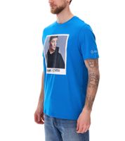 Mercedes-Benz AMG Petronas F1 MAPF1 Portrait Men's Cotton Shirt with George Russel Print Round Neck Shirt 701222296 001 Blue Mercedes-Benz AMG Petronas F1 MAPF1 Portrait Men's Cotton Shirt with George Russel Print Round Neck Shirt 701222296 001 Blue