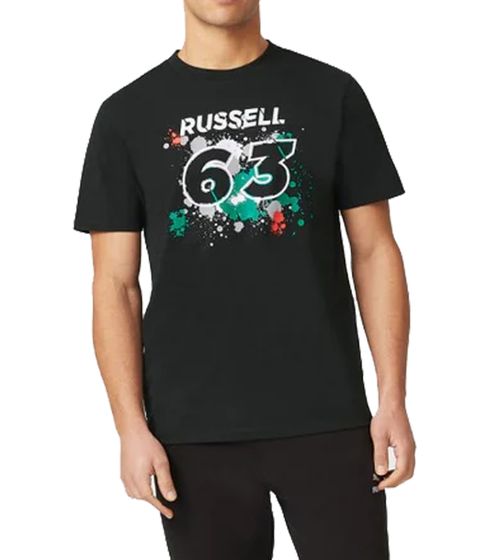 Mercedes-Benz AMG Petronas F1 MAPF1 FW George #63 men's cotton shirt with George Russel print round neck shirt 701220866 002 Black