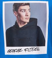 Mercedes-Benz AMG Petronas F1 MAPF1 portrait or logo men's cotton shirt with George Russel print round neck shirt 701222296-701222304 blue or purple Mercedes-Benz AMG Petronas F1 MAPF1 portrait or logo men's cotton shirt with George Russel print round neck shirt 701222296-701222304 blue or purple