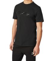 T-shirt homme Mercedes-Benz AMG Petronas F1 Stealth Logo avec grande chemise en coton imprimée sur le devant 701219494 001 noir