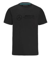 T-shirt homme Mercedes-Benz AMG Petronas F1 Stealth Logo avec grande chemise en coton imprimée sur le devant 701219494 001 noir