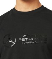 T-shirt homme Mercedes-Benz AMG Petronas F1 Stealth Logo avec grande chemise en coton imprimée sur le devant 701219494 001 noir