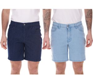 fashionable men's stretch jeans Bermuda denim shorts regular fit in a pinstripe look 946959-922918 dark blue or light blue fashionable men's stretch jeans Bermuda denim shorts regular fit in a pinstripe look 946959-922918 dark blue or light blue