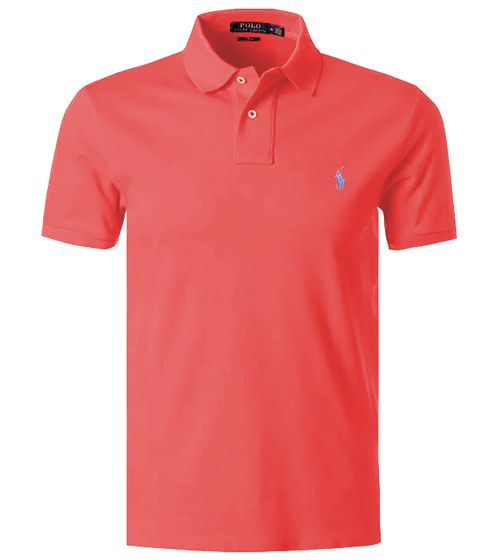 POLO RALPH LAUREN men's polo shirt slim fit cotton shirt short sleeve shirt basic shirt 710536856360 red/gray