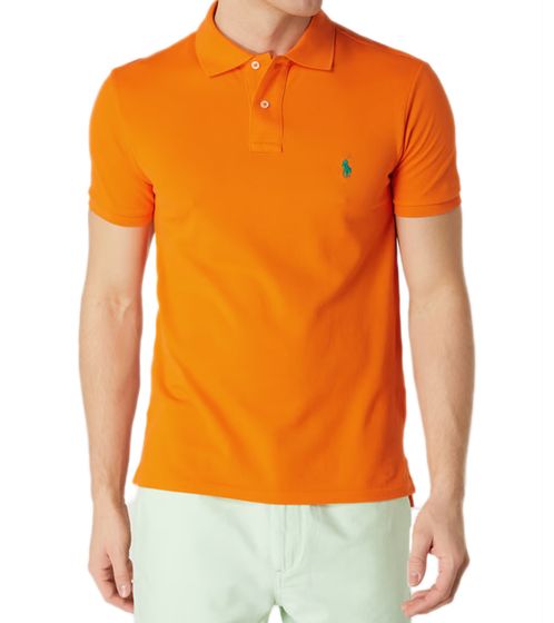 POLO RALPH LAUREN men's polo shirt classic fit cotton shirt short-sleeved shirt basic shirt 710534735362 orange/green