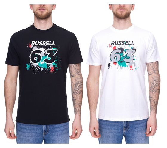 Mercedes-Benz AMG Petronas F1 MAPF1 FW George #63 Herren Baumwoll-Shirt mit George Russel Print Rundhals-Shirt 701220866 Schwarz oder Weiß