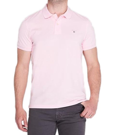 GANT Herren Polo-Shirt Regular Fit Baumwoll-Shirt Kurzarm-Shirt Basic-Shirt 2201 637 Rosa