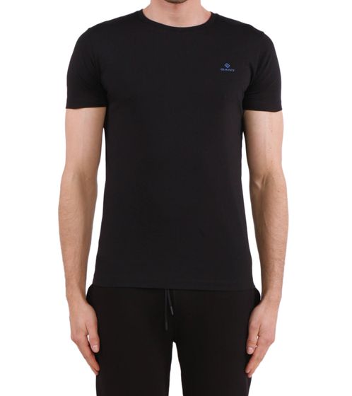 GANT men's cotton shirt with small brand embroidery on the chest T-shirt round neck shirt 2053004 5 Black