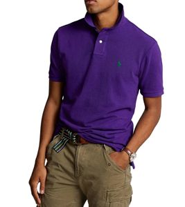 POLO RALPH LAUREN Herren Polo-Shirt Classic Fit Baumwoll-Shirt Kurzarm-Shirt Basic-Shirt 710574020151 Lila