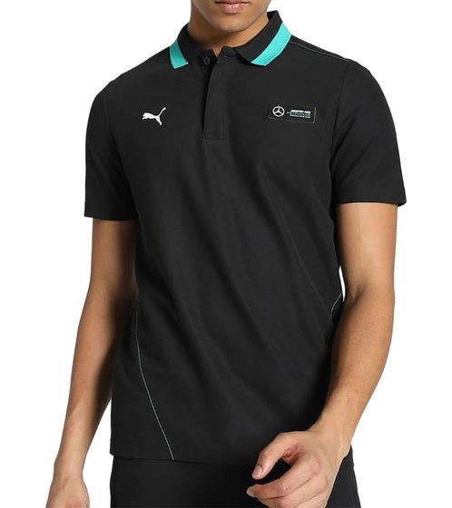 PUMA X Mercedes-Benz AMG Petronas F1 MAPF1 LS Herren Polo-Shirt Kurzarm-Shirt Baumwoll-Shirt 621153 01 Schwarz