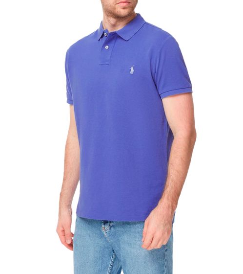 POLO RALPH LAUREN men's polo shirt slim fit cotton shirt short sleeve shirt basic shirt 710536856372 blue