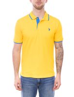 U.S. POLO ASSN. Polo pour homme, chemise basique, chemise en coton, chemise à manches courtes 197 63899 52520 en gris/rouge ou jaune/bleu