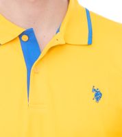 U.S. POLO ASSN. Polo pour homme, chemise basique, chemise en coton, chemise à manches courtes 197 63899 52520 en gris/rouge ou jaune/bleu