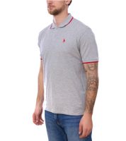 U.S. POLO ASSN. Polo pour homme, chemise basique, chemise en coton, chemise à manches courtes 197 63899 52520 en gris/rouge ou jaune/bleu