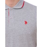 U.S. POLO ASSN. Polo pour homme, chemise basique, chemise en coton, chemise à manches courtes 197 63899 52520 en gris/rouge ou jaune/bleu
