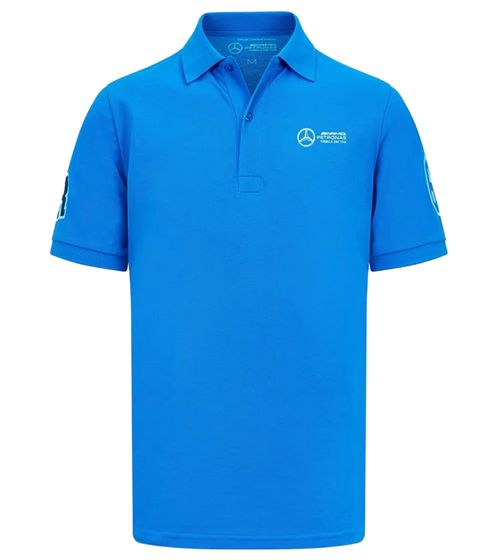 Mercedes-Benz AMG Petronas F1 MAPF1 FW George Russell men's polo shirt stylish cotton shirt 701222317 002 Blue